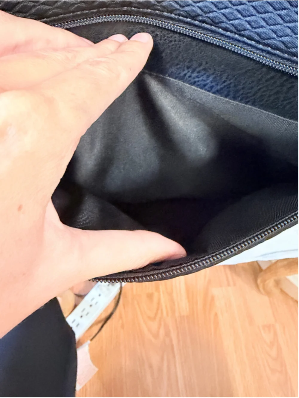 The Sak Black Textured Backpack Purse Olvera Style Zip Pockets Adjustable Straps